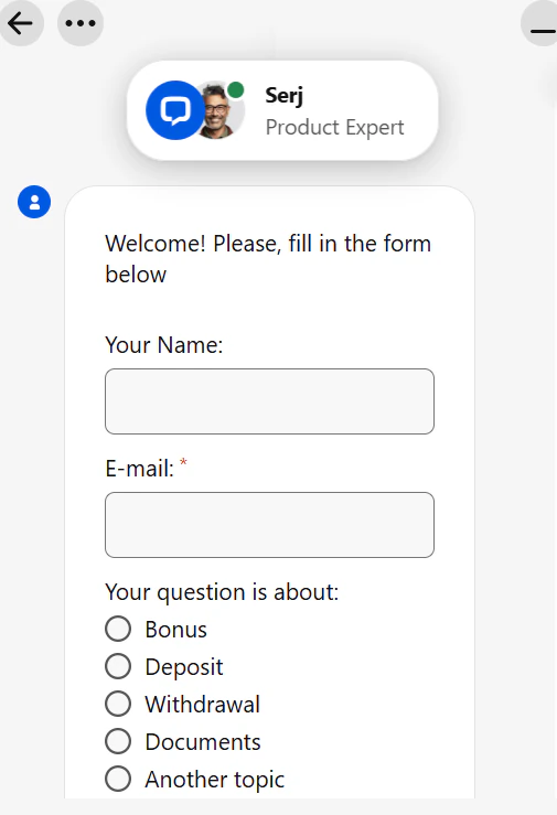 Support client Casinoinfinity